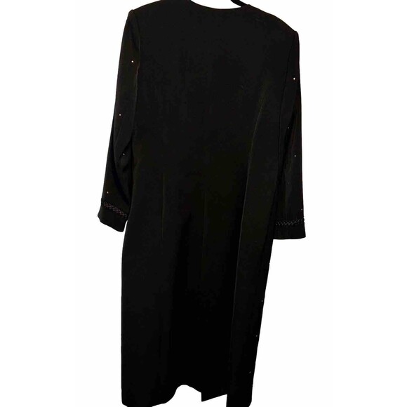 Ben Marc International Long Black Rhinestone Satin Blazer Jacket Womens14 - Picture 7 of 9